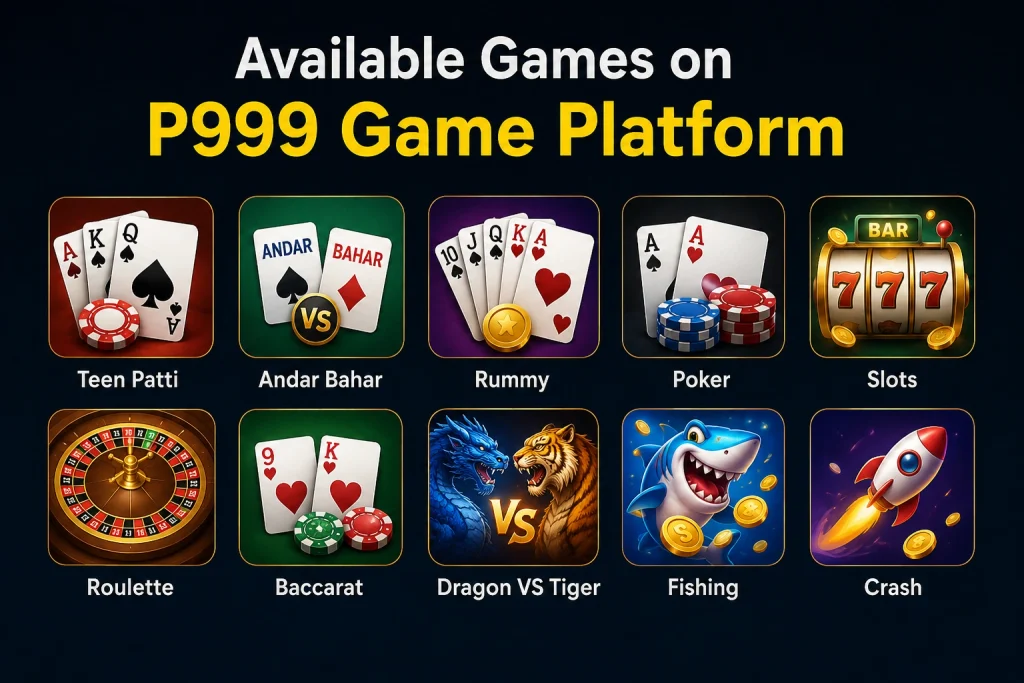 Available Games on P999 Game Platform